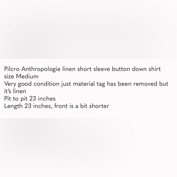 Pilcro Anthropologie linen short sleeve button down shirt size Medium - Picture 8 of 8